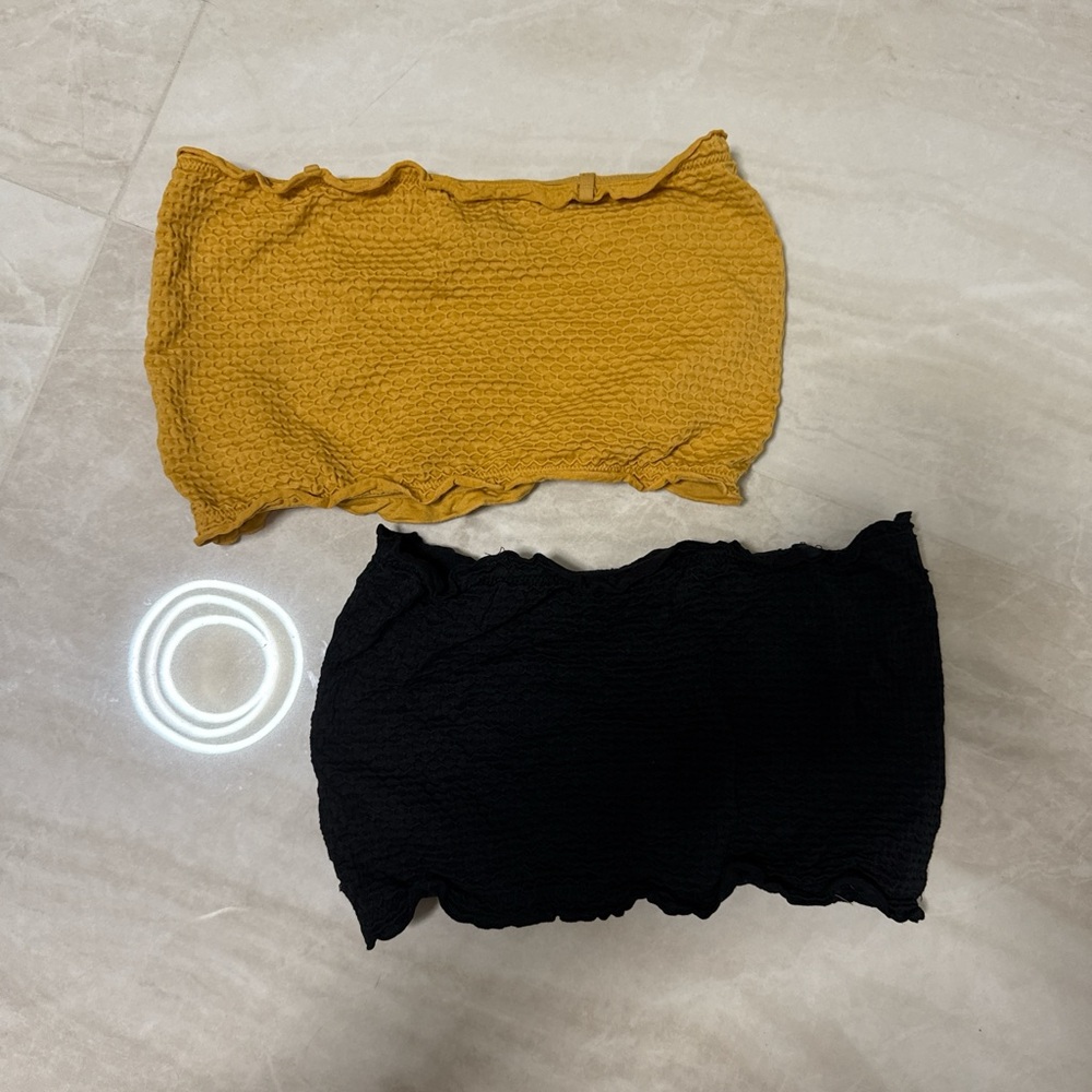 Yellow and Black Tube Tops L